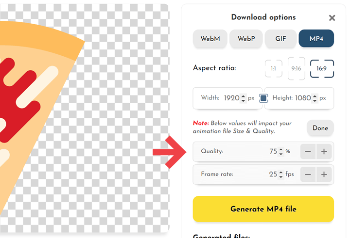 Change animation quality on download